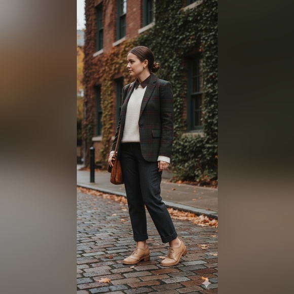 Frye Shoes, Vintage Tan Leather Wingtip Oxford Block Heels, Dark Academia, Sz 10 - Picture 11 of 11